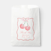 Sachets En Papier Baby shower coquette rose cerise (Devant)