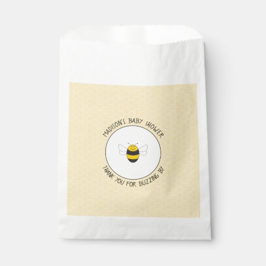 Sachets En Papier Baby shower d'abeilles (Devant)