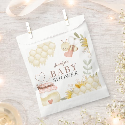 Sachets En Papier Baby shower d'abeilles (Coupé)