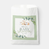 Sachets En Papier Baby shower d'animaux de bois de verdure (Devant)