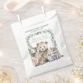 Sachets En Papier Baby shower d'animaux de bois rustique d'hiver (Coupé)
