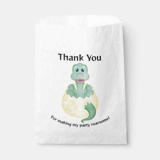 Sachets En Papier Baby shower d'anniversaire de Dinosaur Aquarelle v (Devant)