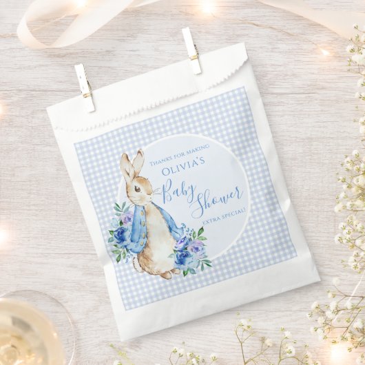 Sachets En Papier Baby shower d'aquarelle Blue Bunny (Coupé)