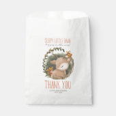 Sachets En Papier Baby shower d'aquarelle de cerf de bois (Devant)