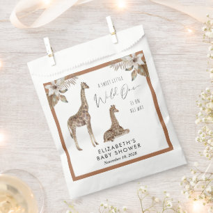 Sachets En Papier Baby shower d'aquarelle Giraffes Boho