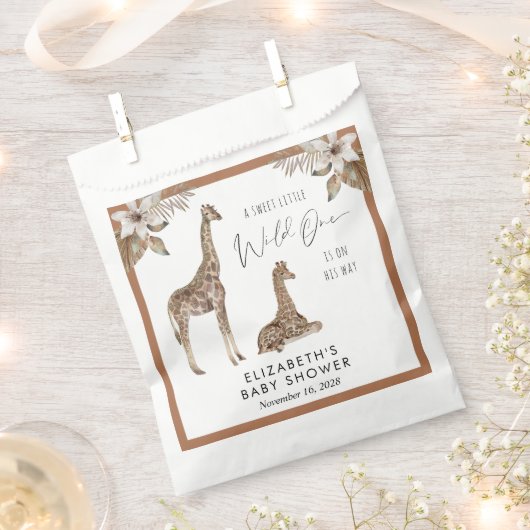 Sachets En Papier Baby shower d'aquarelle Giraffes Boho (Coupé)