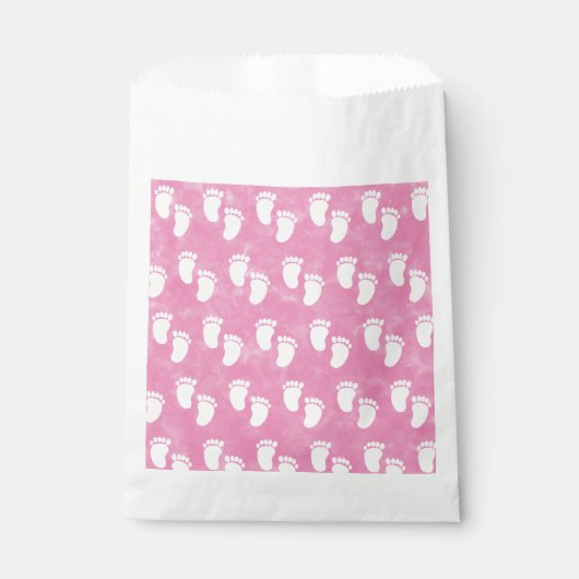 Sachets En Papier Baby shower d'aquarelle rose Empreinte Motif (Devant)