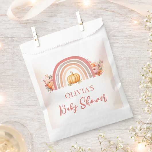 Sachets En Papier Baby shower d'automne Boho Rainbow Little Citrouil (Coupé)