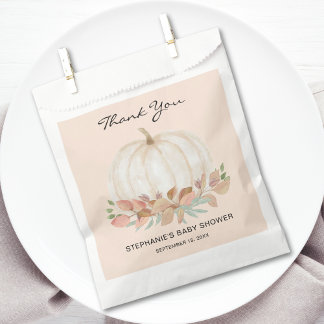 Sachets En Papier Baby shower d'automne citrouille