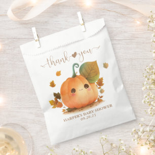 Sachets En Papier Baby shower d'automne Citrouille doux