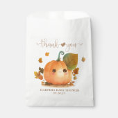 Sachets En Papier Baby shower d'automne Citrouille doux (Devant)