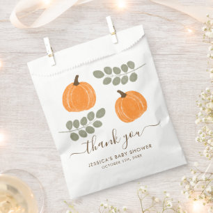 Sachets En Papier Baby shower d'automne Citrouille mignon Eucalyptus