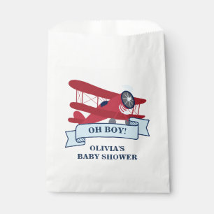 Sachets En Papier Baby shower d'avion rouge