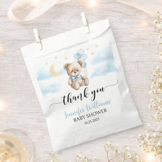 Sachets En Papier Baby shower de ballon en peluche mignon merci (Coupé)