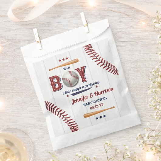 Sachets En Papier Baby shower de baseball garçons (Coupé)