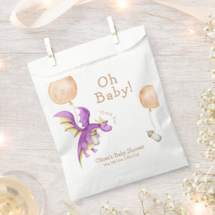 Sachets En Papier Baby shower de bouteilles de dragon de fée de ball