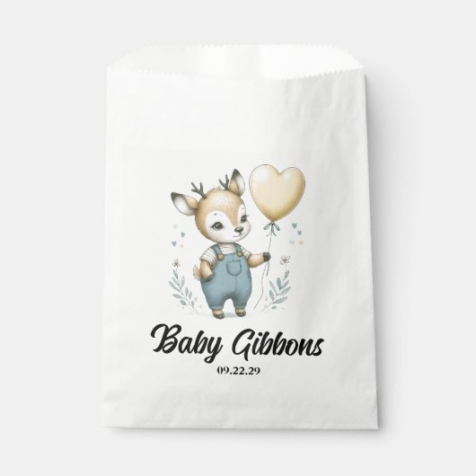 Sachets En Papier Baby shower de cerfs (Devant)