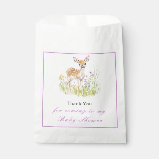 Sachets En Papier Baby shower de cerfs de printemps (Devant)