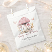 Sachets En Papier Baby shower de champignons de bois rose (Coupé)