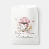 Sachets En Papier Baby shower de champignons de bois rose (Devant)