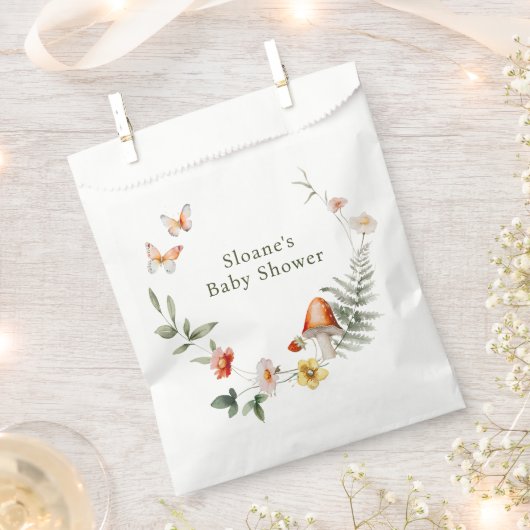 Sachets En Papier Baby shower de champignons de forêt enchantés (Coupé)