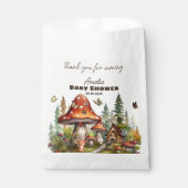Sachets En Papier Baby shower de champignons de forêt rustique autom (Devant)