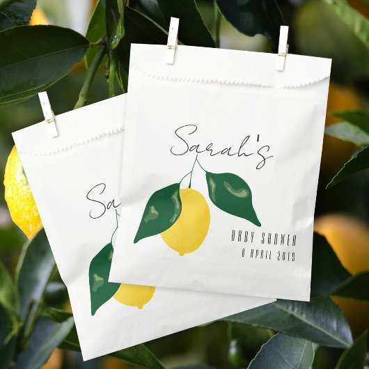 Sachets En Papier Baby shower de citron doux
