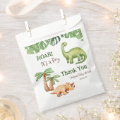 Sachets En Papier Baby shower de dinosaure tropical (Coupé)