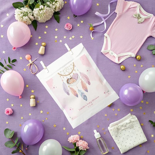 Sachets En Papier Baby shower de dragage pastel