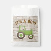 Sachets En Papier Baby shower de ferme de tracteur vert Favoriser le (Devant)