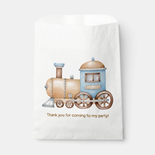 Sachets En Papier Baby shower de fête d'anniversaire du train (Devant)