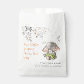 Sachets En Papier Baby shower de feuillage d'éléphant de petite arac (Devant)