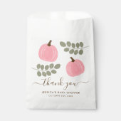 Sachets En Papier Baby shower de fille d'automne Eucalyptus Citrouil (Devant)