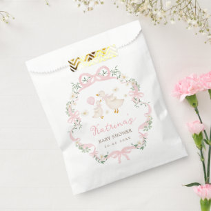 Sachets En Papier Baby shower de fille de la poule rose Silly Goose