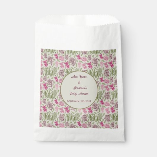 Sachets En Papier Baby shower de fille Eucalyptus Peony botanique (Devant)