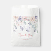 Sachets En Papier Baby shower de fille papillon rose violet (Devant)