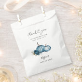 Sachets En Papier Baby shower de fleurs bleu citrouille (Coupé)