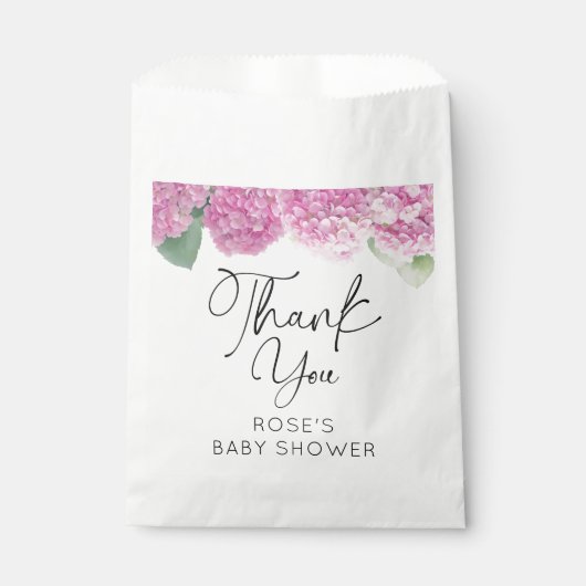 Sachets En Papier Baby shower de fleurs d'Hydrangea (Devant)
