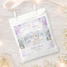 Baby shower de Flocon de neige violet de cerf d'hi