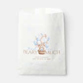 Sachets En Papier Baby shower de garçon Bleu Ours Teddy (Devant)