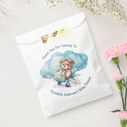 Sachets En Papier Baby shower de garçon d'avion Teddy Bear (Scellé)
