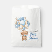 Sachets En Papier Baby shower de garçon Teddy - Blanc (Devant)