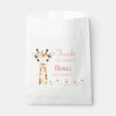 Sachets En Papier Baby shower de girafe rose (Devant)