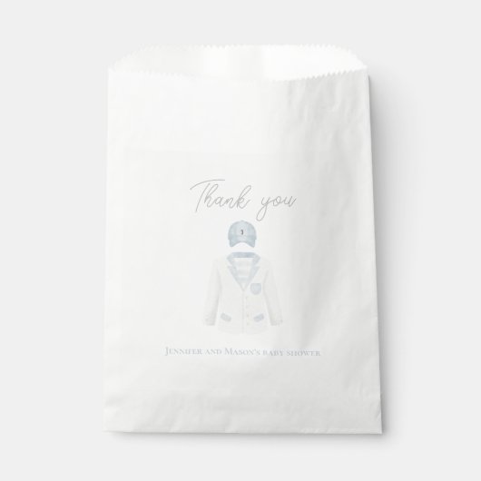 Sachets En Papier Baby shower de golf bleu (Devant)