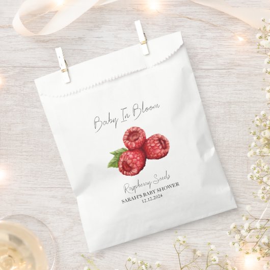 Sachets En Papier Baby shower de graines de framboise (Coupé)