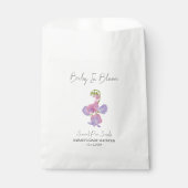 Sachets En Papier Baby shower de graines de pois doux en fleurs (Devant)