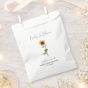 Sachets En Papier Baby shower de graines de tournesol en fleurs