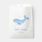 Sachets En Papier Baby shower de la baleine d'aquarelle (Devant)