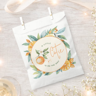 Sachets En Papier Baby shower de la Petite Cutie Orange Citrus
