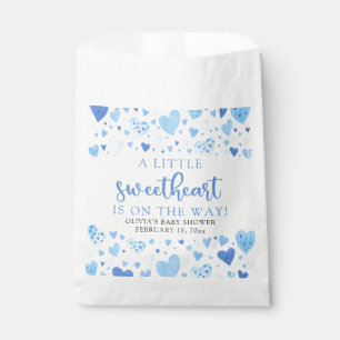 Sachets En Papier Baby shower de la Saint Valentin Blue Little Sweet